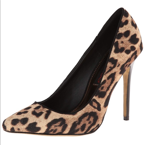 Joni Joni Leopard Pointed Toe Stiletto Heels - Picture 2 of 4